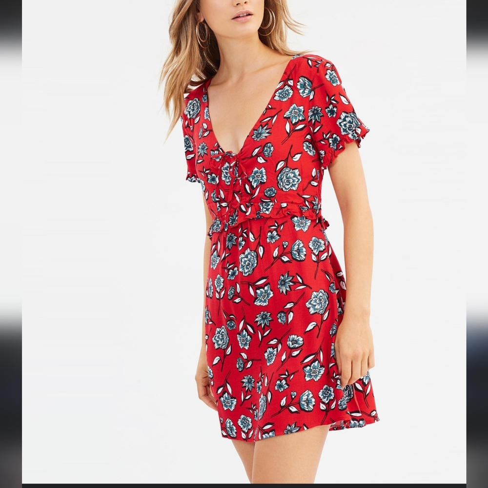 MINKPINK Red Floral Mini Dress